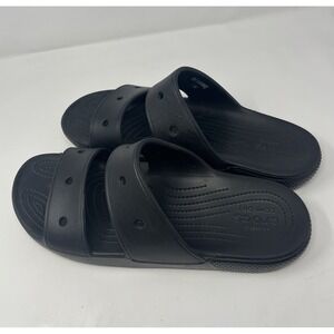 Crocs Classic Double Strap Black Sandals Slip On Shoes Open Toe Mens 12